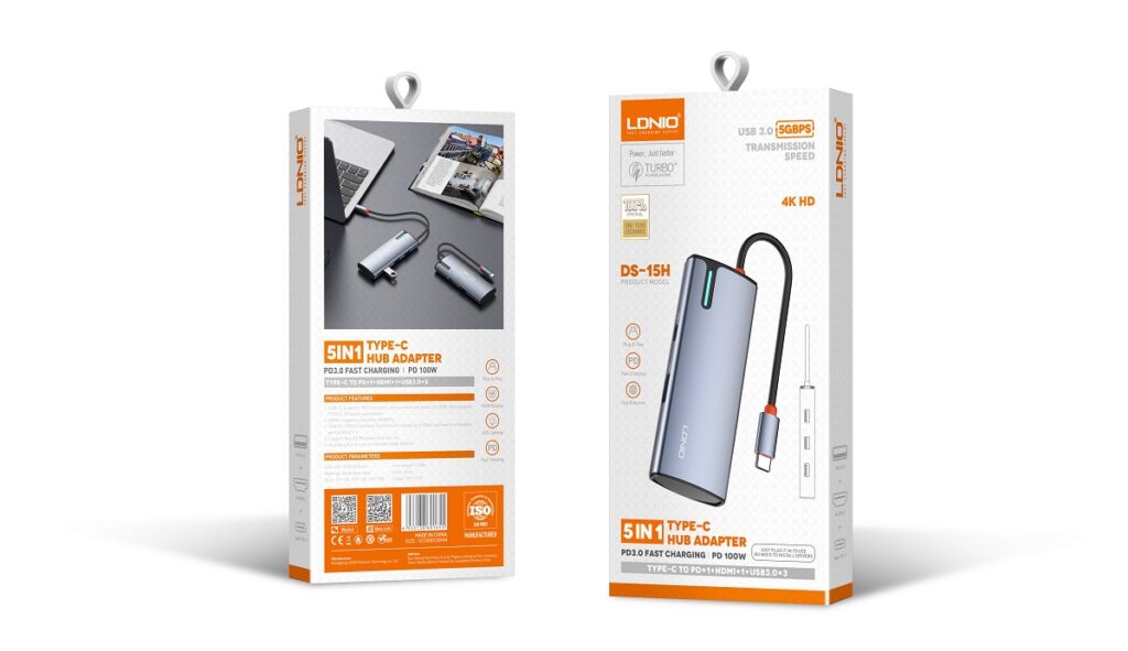 HUB de puertos 5 en 1 USB-C /LDNIO-DS15H